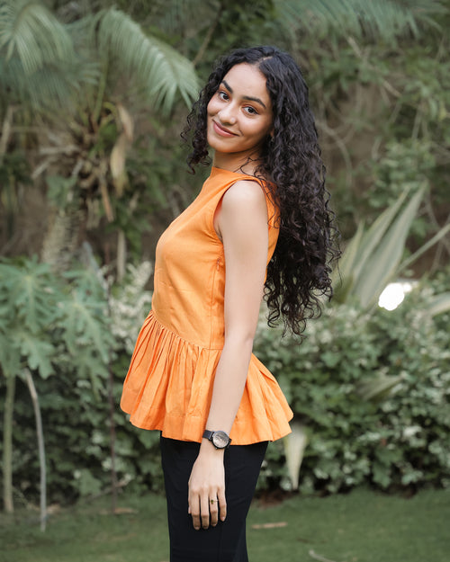 Emma Pleated Asymmetric Top