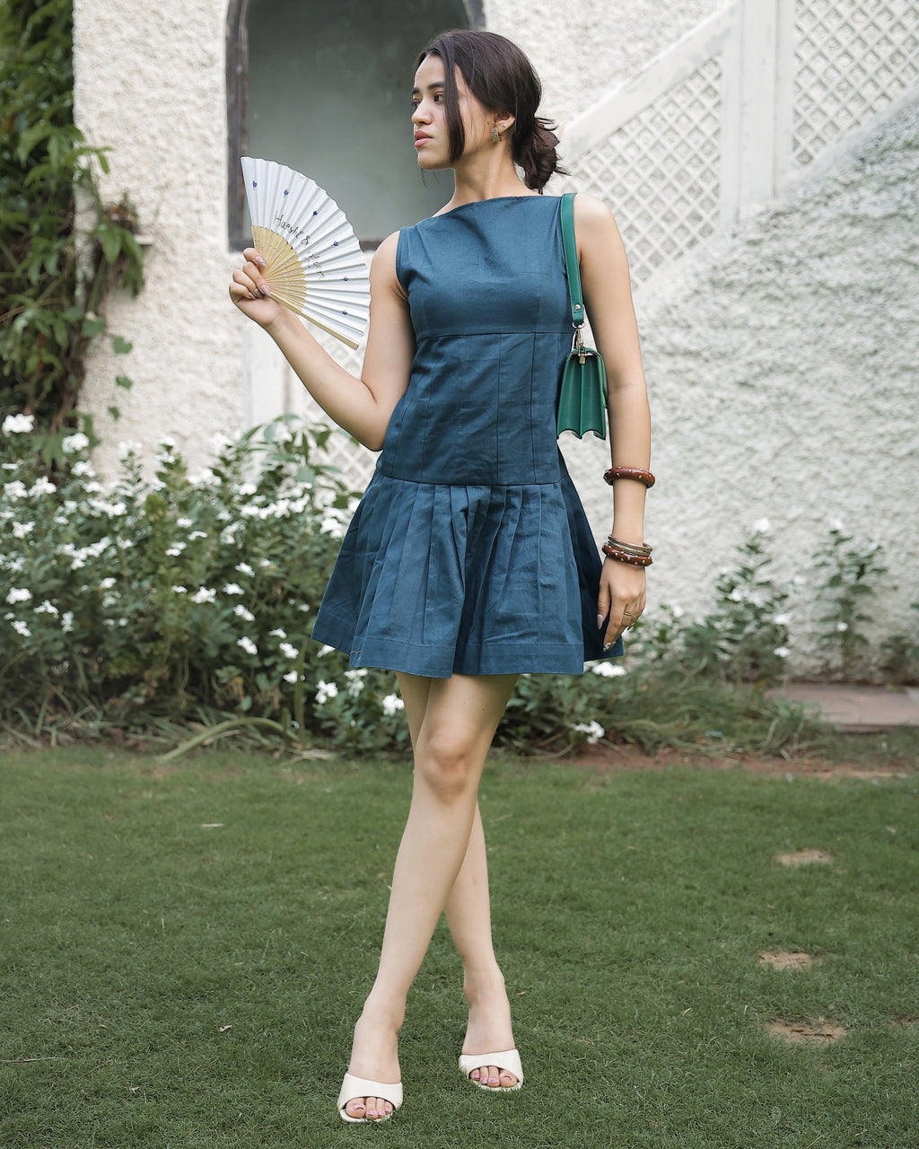 Zoya Pleated Mini Dress