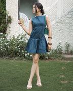 Zoya Pleated Mini Dress