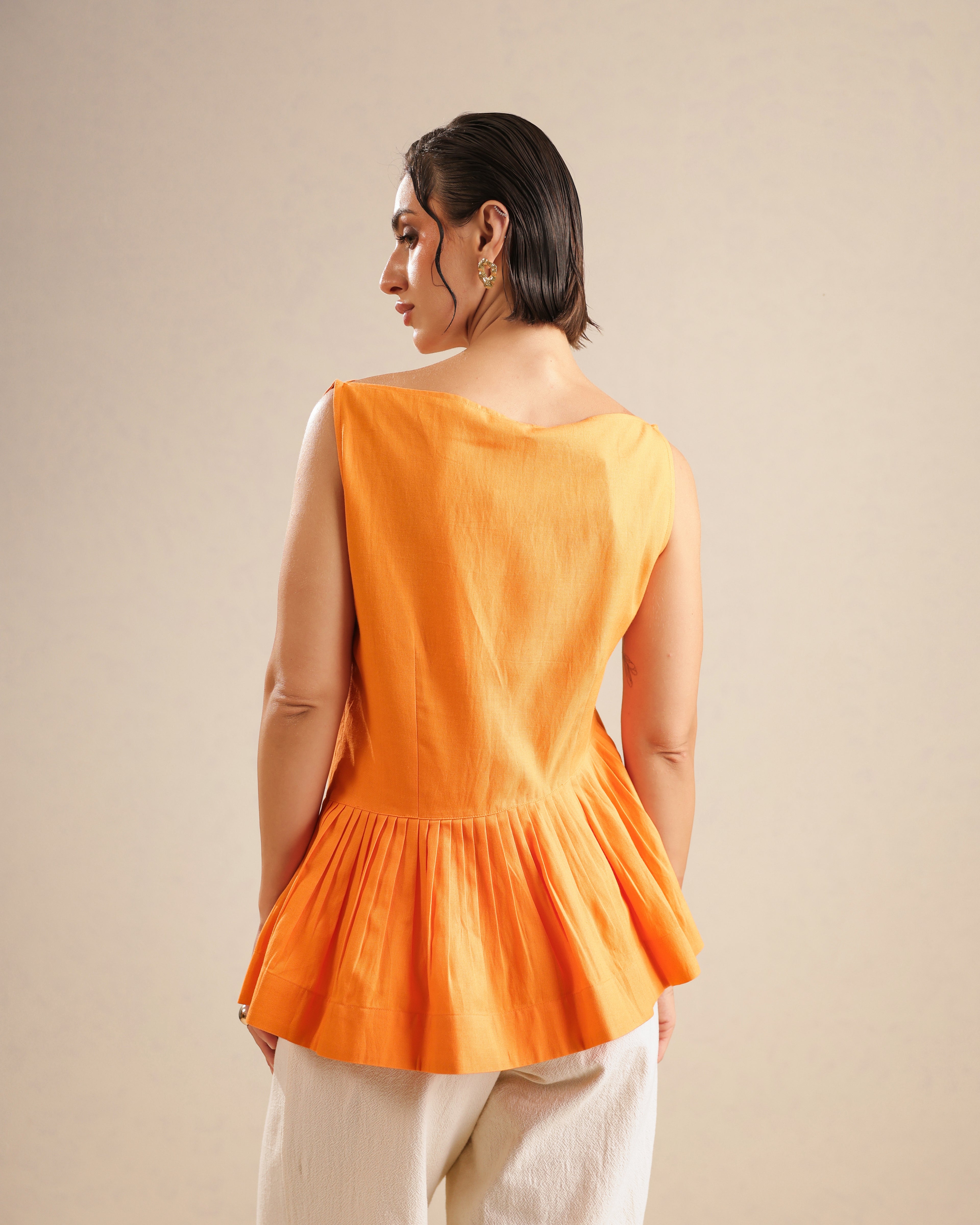 Emma Pleated Asymmetric Top