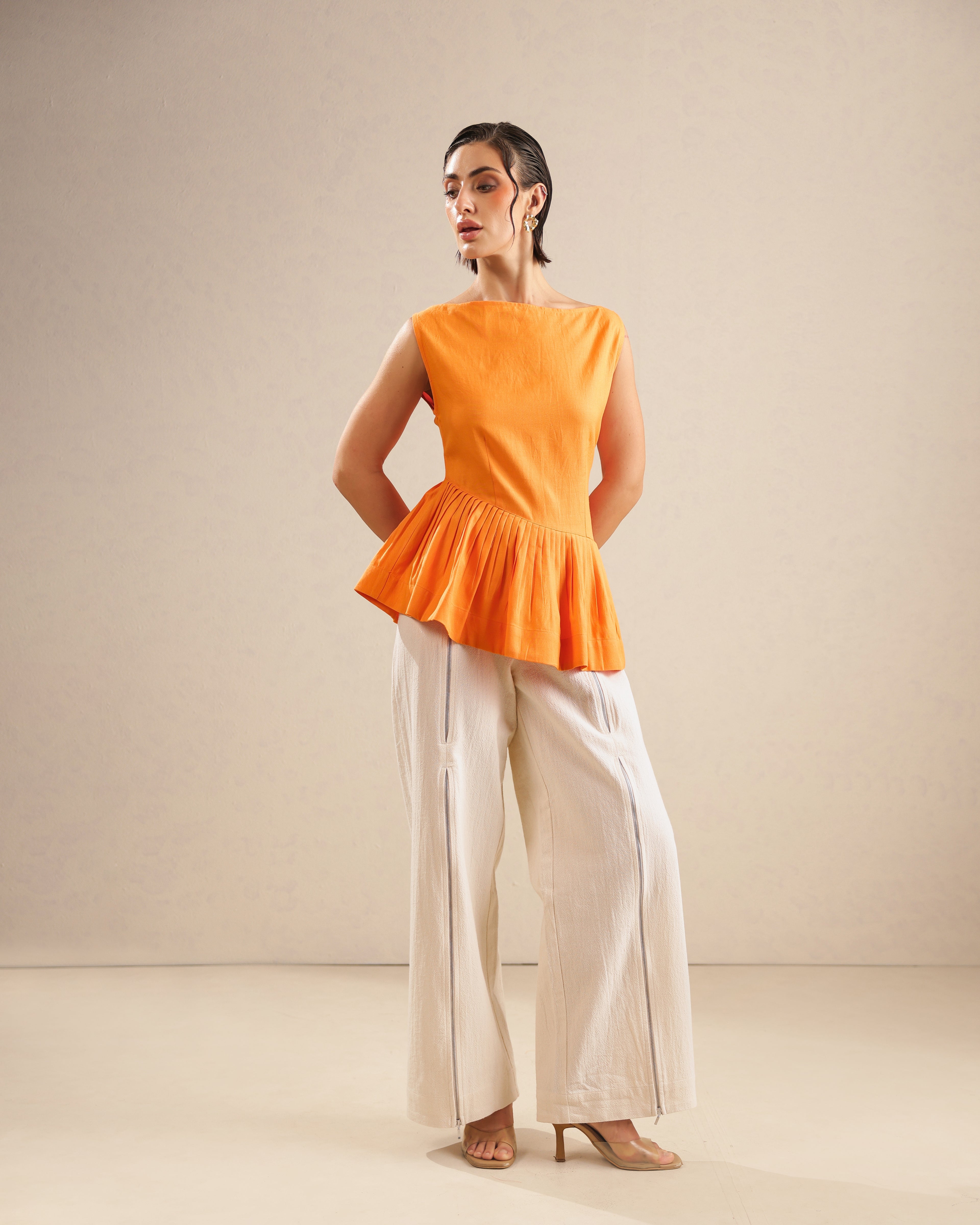 Emma Pleated Asymmetric Top