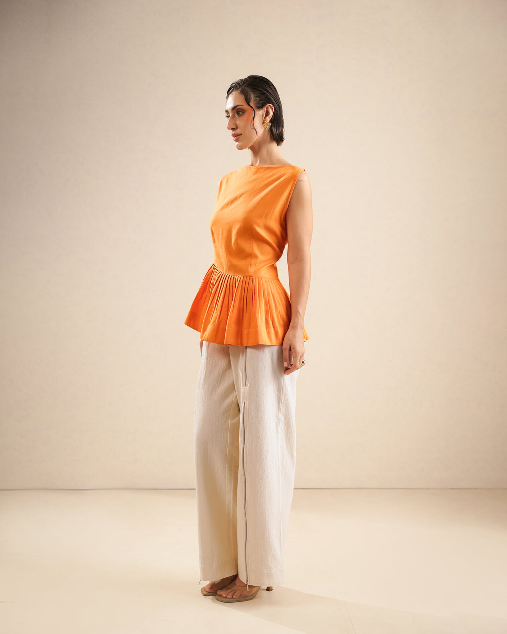 Emma Pleated Asymmetric Top