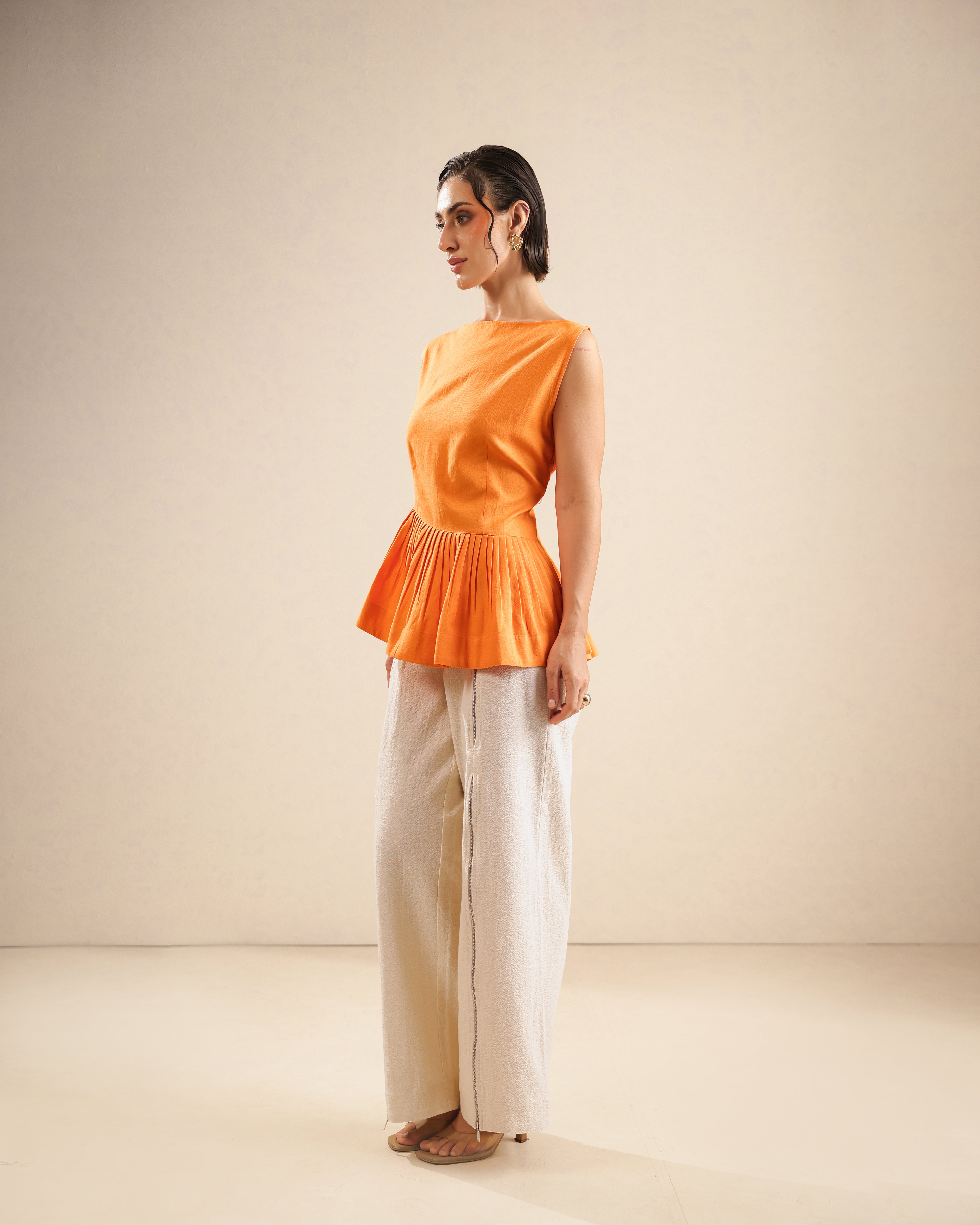 Emma Pleated Asymmetric Top
