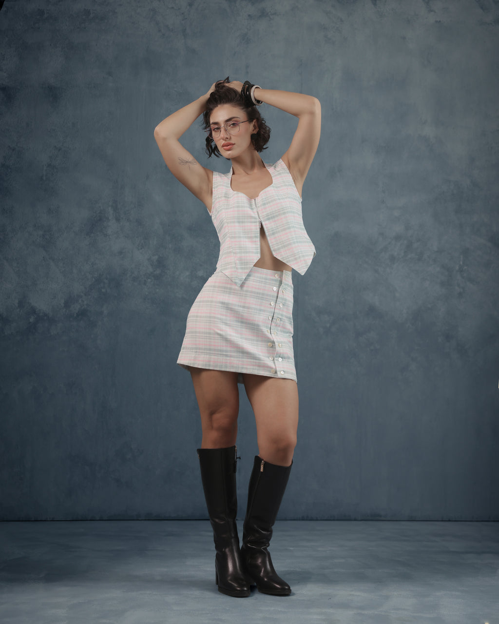 Daphanie Buttoned Mini Skirt