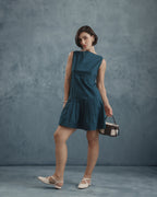 Zoya Pleated Mini Dress