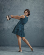 Zoya Pleated Mini Dress